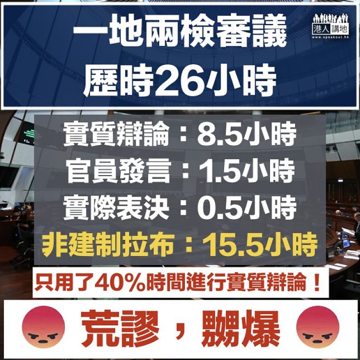 【睇清睇楚】「一地兩檢」審議歷時26小時 僅40%時間屬實質辯論