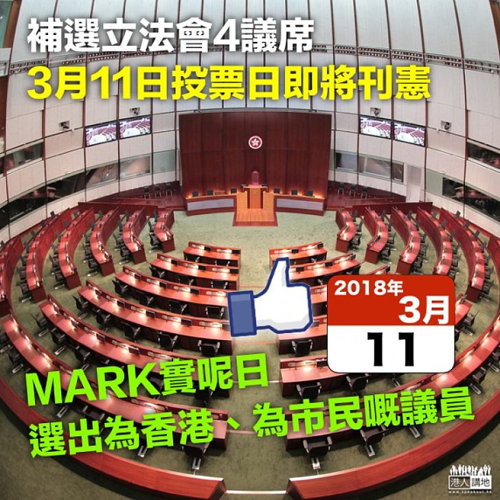 【重要日子】馮驊：3月11日立法會補選投票日即將刊憲
