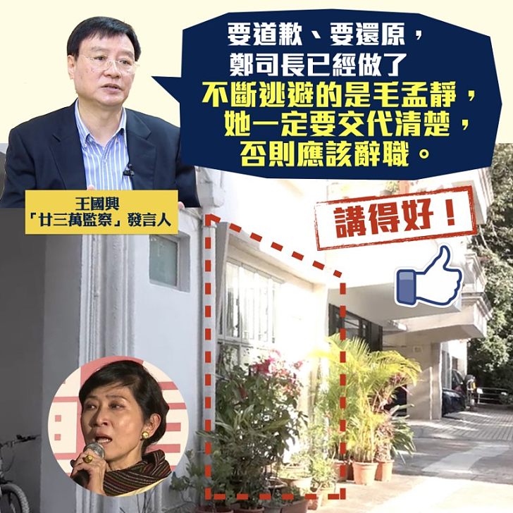 【一語中的】王國興評僭建風波：鄭若驊已道歉已還原，毛孟靜卻一直逃避