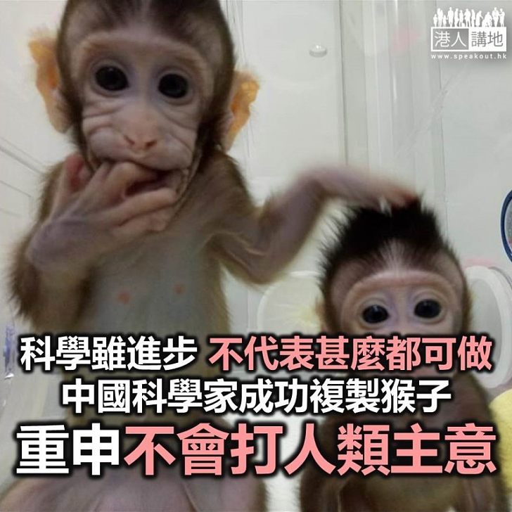 【焦點新聞】中國成功複製猴子 科學家稱不會研究複製人類