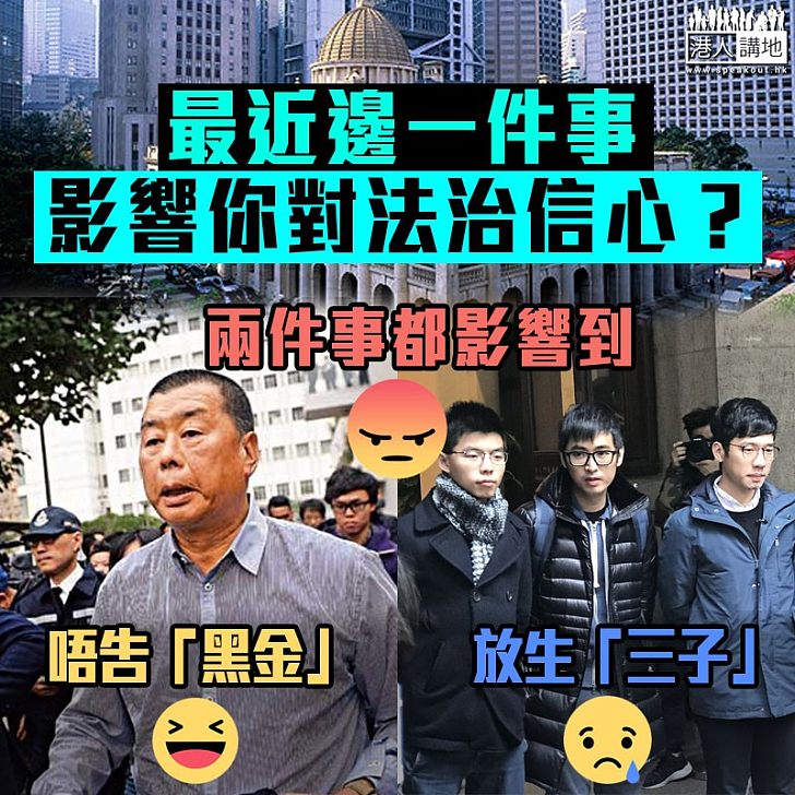 【令人憂慮】最近邊一件事 影響你對法治信心？
