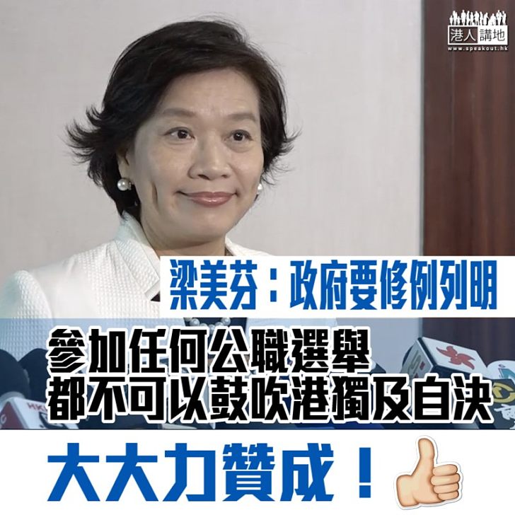【修例杜絕攪事】梁美芬促修例任何公職及參選人不可以鼓吹港獨或自決