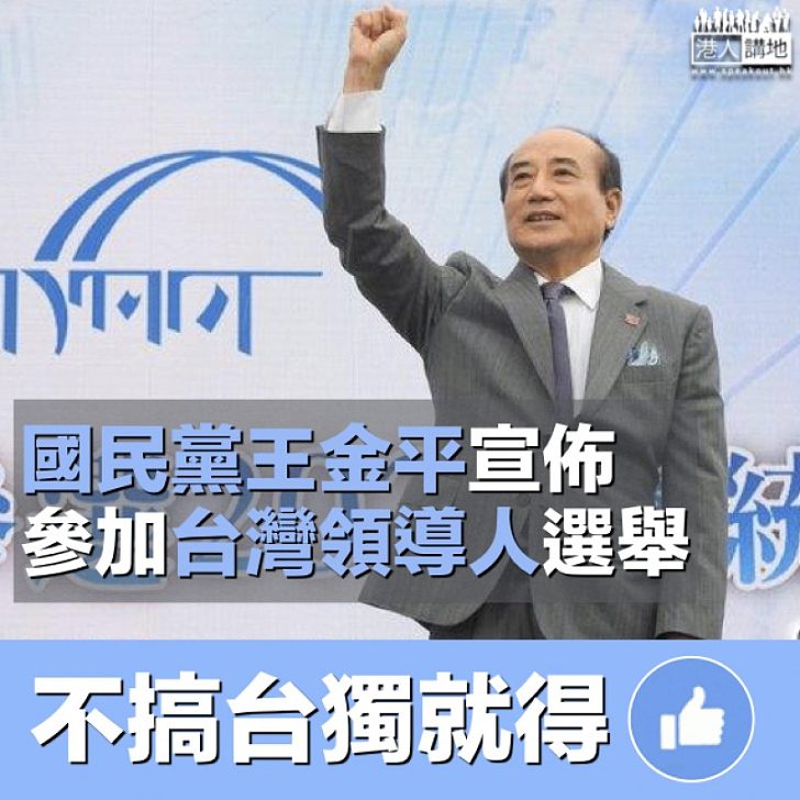 【2020大選】宣佈參加台灣領導人選舉 國民黨王金平：兩岸必須終結戰爭