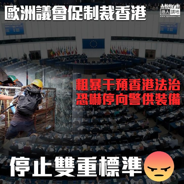 【偏頗的議會】歐洲議會通過議案 促港府撤回《逃犯條例》修訂、呼籲歐盟停止向港出口人群管制裝備