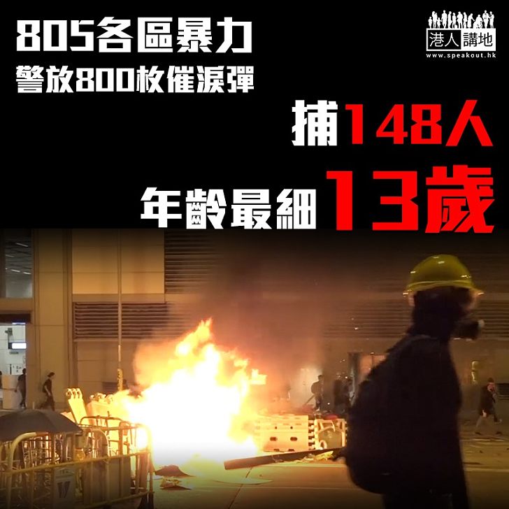 【嚴懲暴力】805各區暴力衝擊 警共拘捕148人