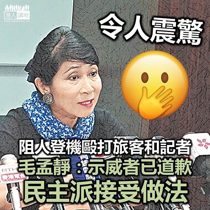 【拒絕割席】不認同阻礙登機行為　毛孟靜：示威者已道歉 民主派議員接受相關做法