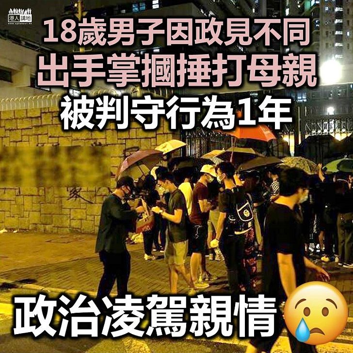 【政治凌駕親情】18歲男子因政見不同 就出手掌摑母親 被判守行為1年