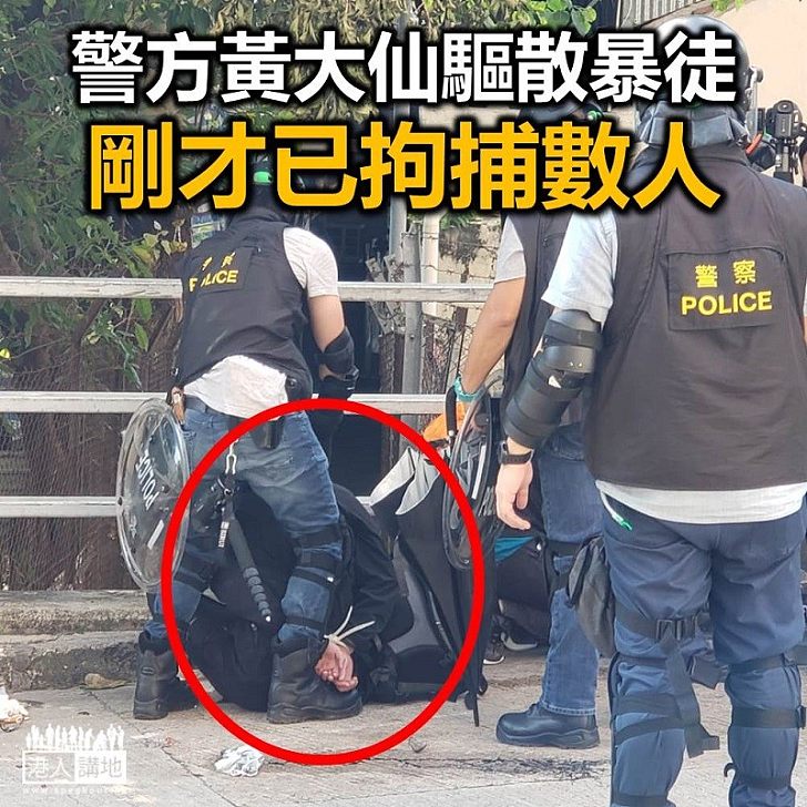 【黃大仙暴亂】警方拘捕黃大仙暴徒