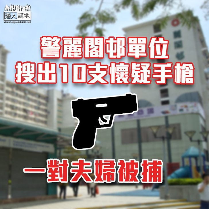 【黑暴運動】警麗閣邨單位搜出10支懷疑手槍  一對夫婦被捕