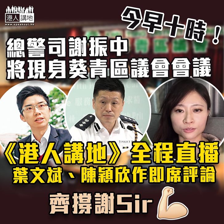 【全程直播】葵青區議會今早十時會議 警方代表謝振中將到場