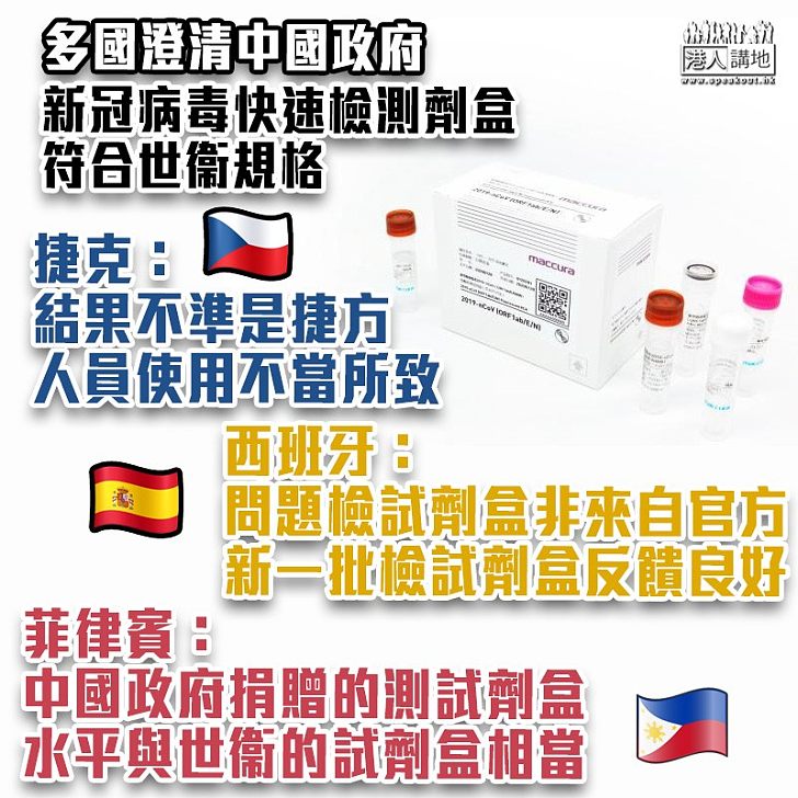 【了解情況】數國指中國供應抗疫物品不合格 原來部分國家用錯方法？