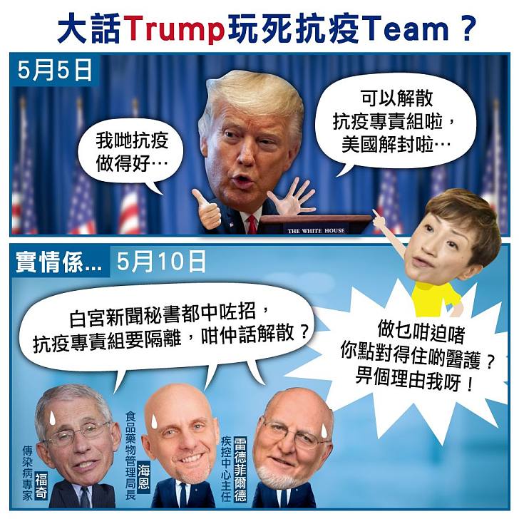 【今日網圖】大話TRUMP玩死抗疫TEAM？