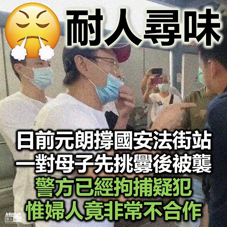 【嚴正執法】星期日元朗撐國安法街站衝突 「反國安法」婦人先滋擾後被襲、警方拘一漢惟婦人極不合作