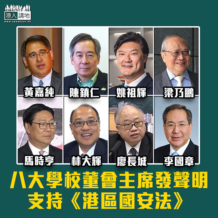 【香港要穩定】八大學校董會主席發聲明支持《港區國安法》