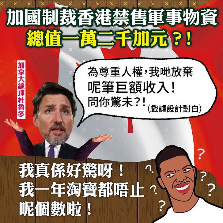 【今日網圖】加國制裁香港禁售軍事物資總值萬二加元？