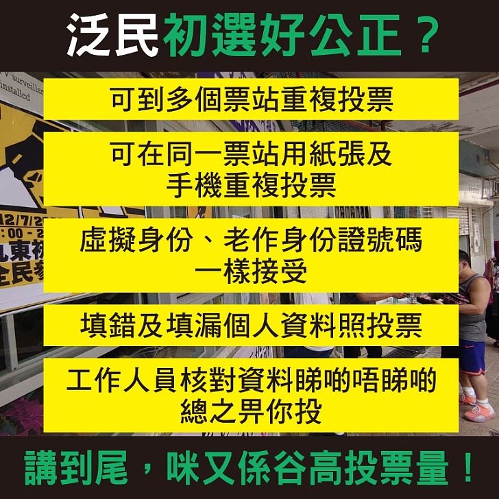 【今日網圖】泛民初選好公正？