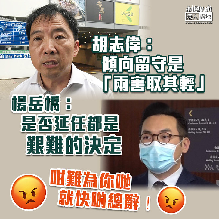 【立會延任】胡志偉:傾向留守是「兩害取其輕」 楊岳橋:議會仍有價值