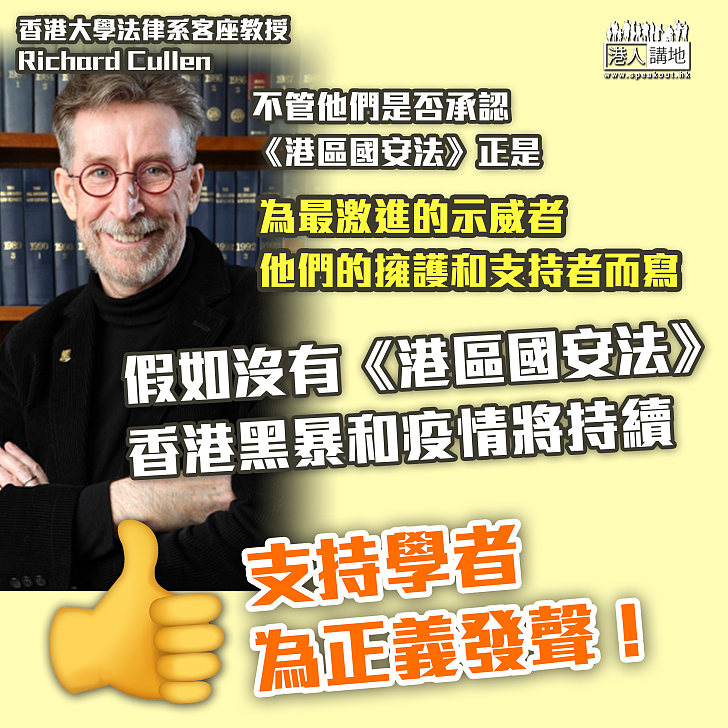 【撑國安法】港大法律系教授為《港區國安法》講公道話