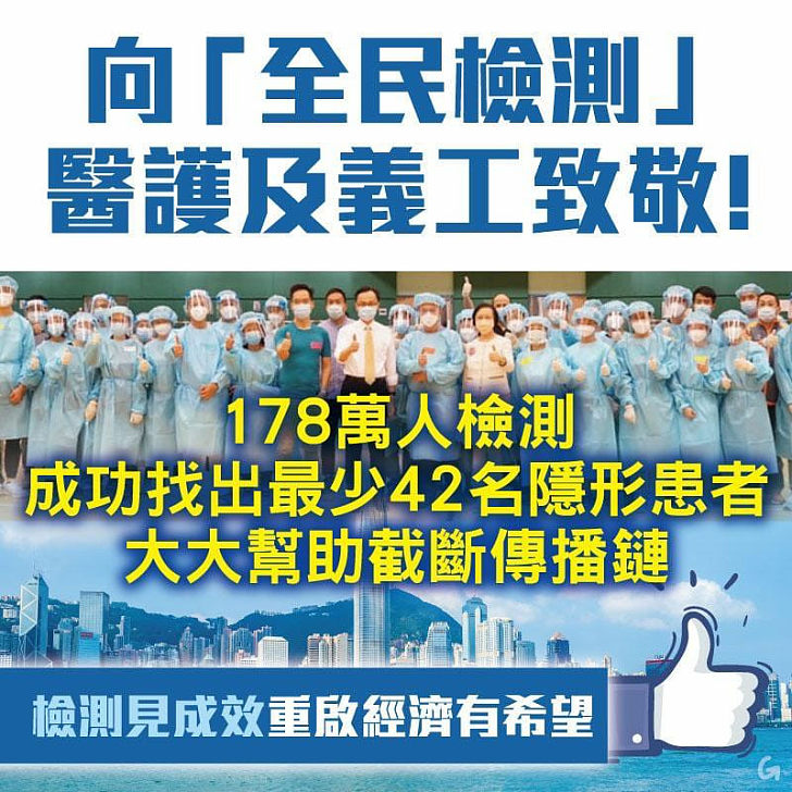 【今日網圖】向「全民檢測」醫護及義工致敬！