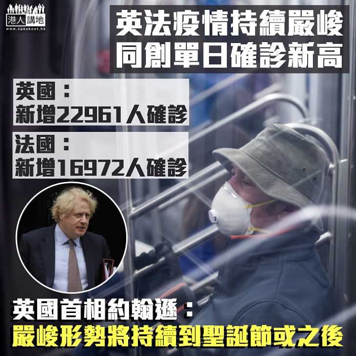 【新冠肺炎】英法疫情持續嚴峻 雙雙創單日確診新高