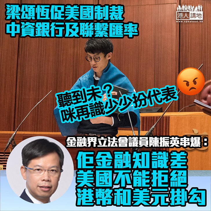 【又是獻醜】梁頌恆促美制裁中資銀行及聯繫匯率　陳振英：金融知識差