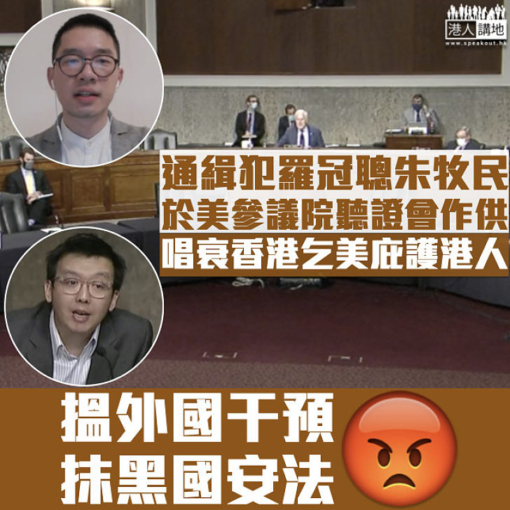 【唱衰國安法】羅冠聰朱牧民在美參議院聽證會作供 乞美庇護港人