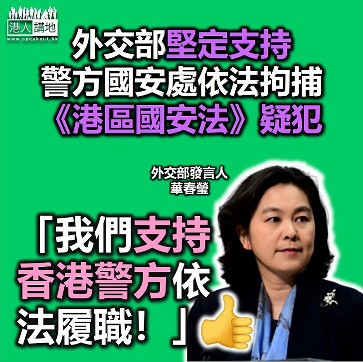 【外交部支持】外交部支持香港警方執法