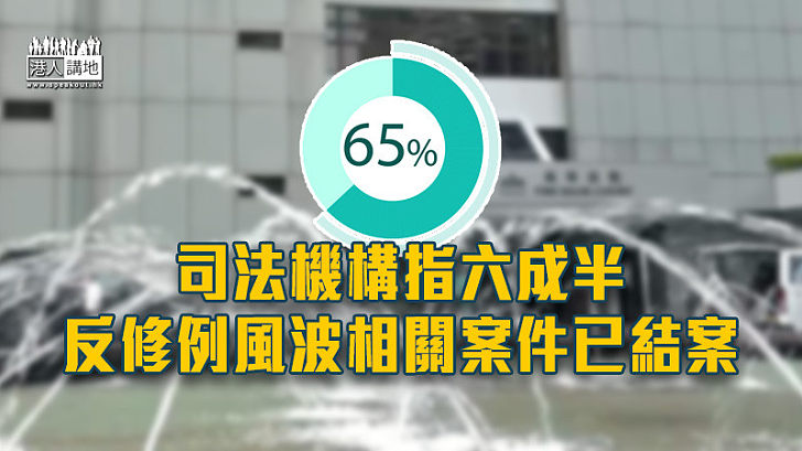 【反修例案件】司法機構指六成半反修例風波相關案件已結案