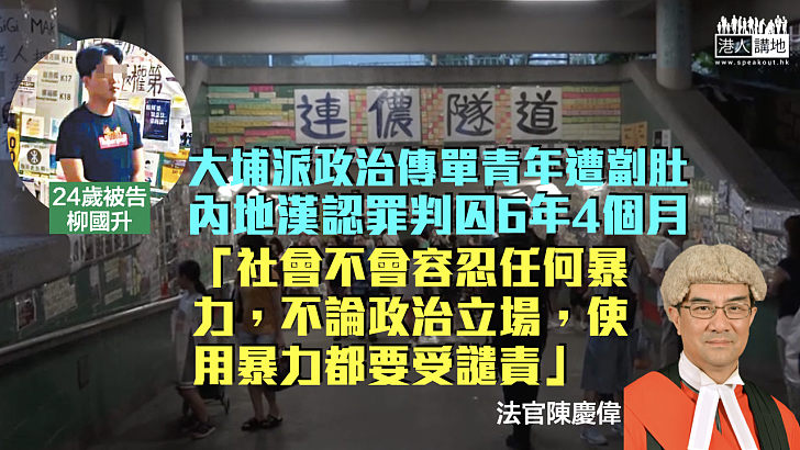 【譴責暴力】大埔派政治傳單青年遭劏肚 內地漢認罪判囚6年4個月