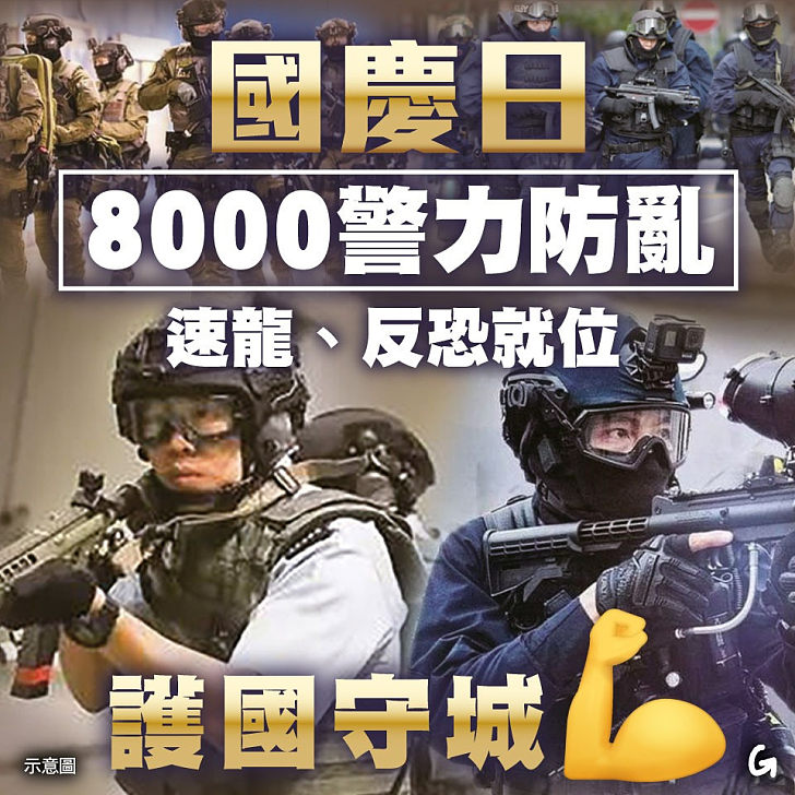 【今日網圖】國慶日 8000警力防亂