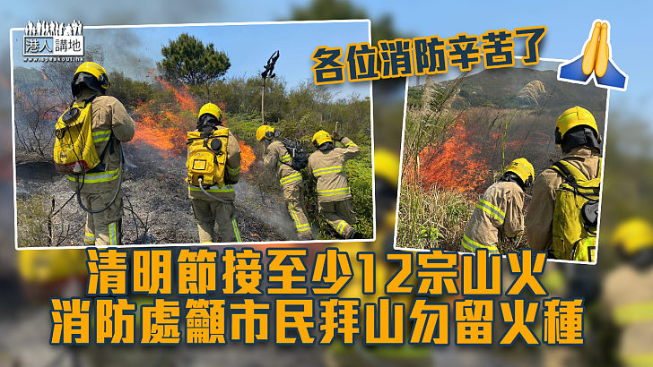 【清明時節】接至少12宗山火 消防處籲市民拜山勿留火種