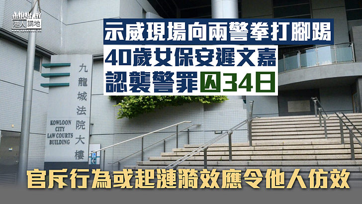 【反修例風波】示威現場向兩警拳打腳踢 40歲女保安認襲警罪囚34日