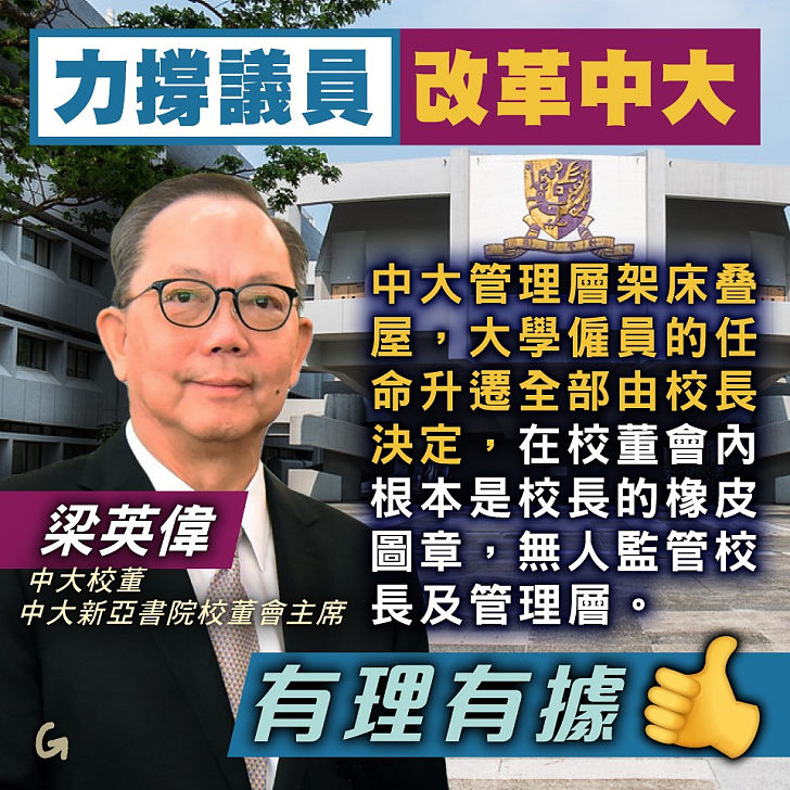 【今日網圖】力撐議員改革中大