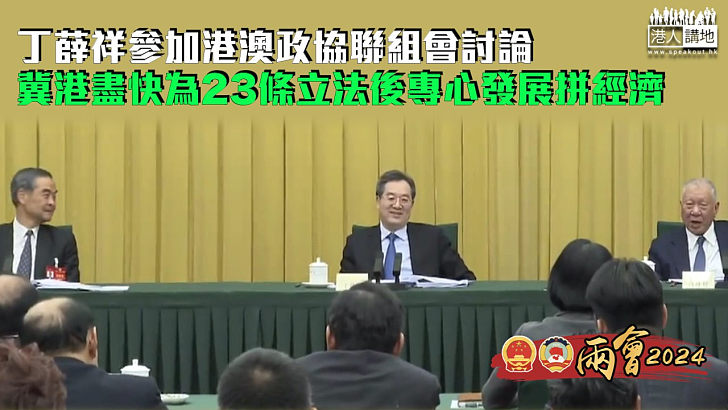 【全國兩會】丁薛祥參加港澳政協聯組會討論 冀港盡快為23條立法後專心發展拼經濟