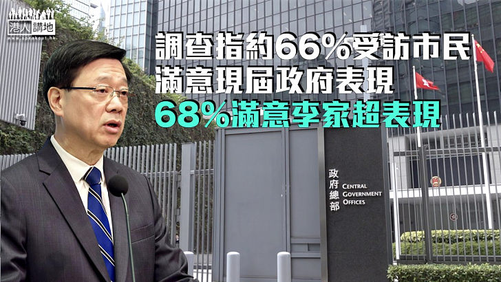 【高度評價】調查指約66%受訪市民滿意現屆政府表現 68％滿意李家超表現