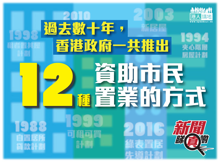 政府12種資助市民置業的方式