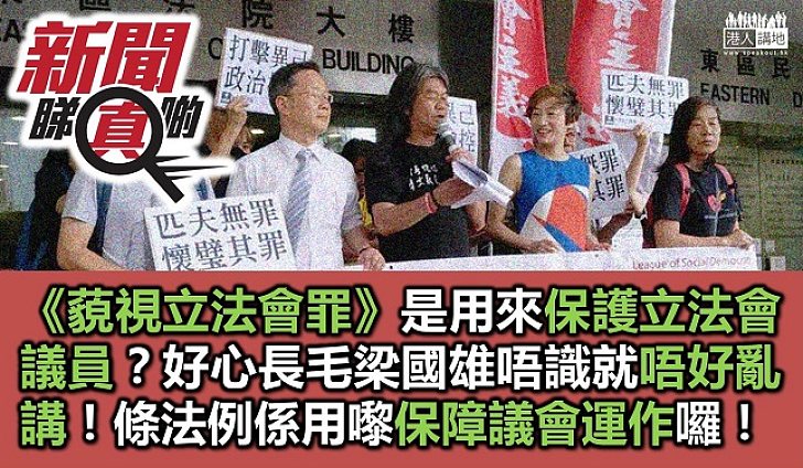 議員不應被控《藐視立法會》罪？錯到冇朋友啦！