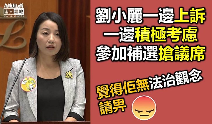劉小麗無政治道德 一邊上訴、一邊又參加補選