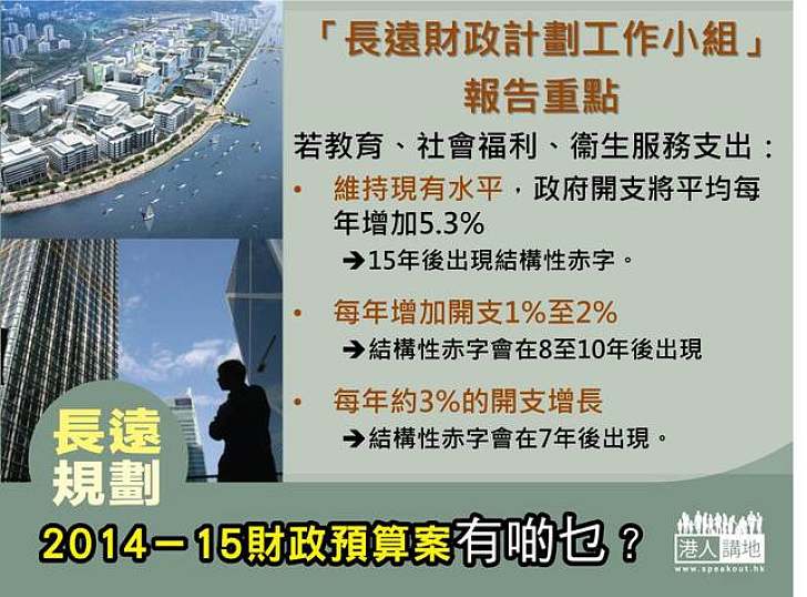 2014-15財政預算案有啲乜？ 長遠財政計劃工作小組報告重點