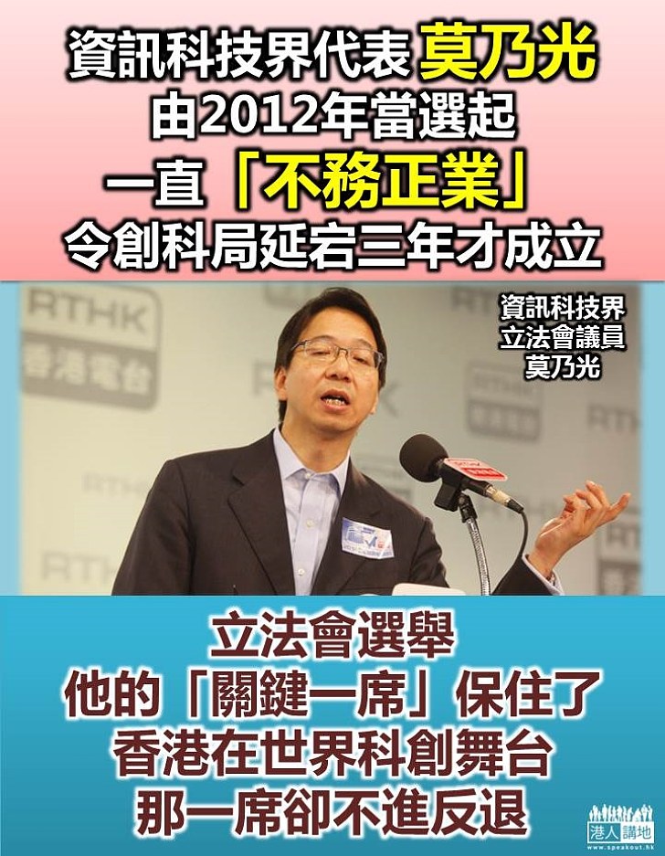 香港不「創新」 科技界議員有責