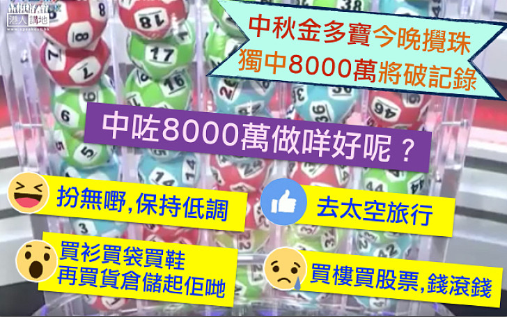 【中秋橫財？】中秋金多寶今晚攪珠 獨中8000萬將破記錄