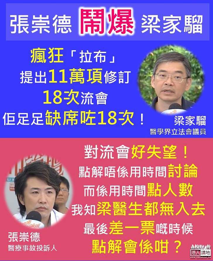 【痛斥梁家騮瘋狂「拉布」】張崇德：流會好失望！點解唔係用時間討論、而係用來點人數？