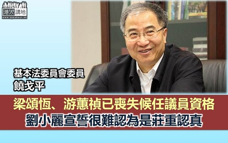 饒戈平：梁頌恆、游蕙禎宣誓言行是拒絕宣誓 已喪失候任議員資格