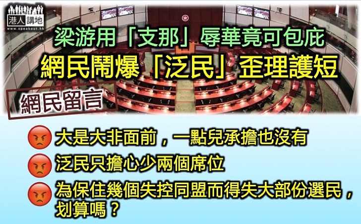 【盲撐無底線？】「泛民」歪理護短梁游辱華 網民鬧爆：「大是大非面前，沒有一點承擔」、「為兩人得失大部分選民，划算嗎？」