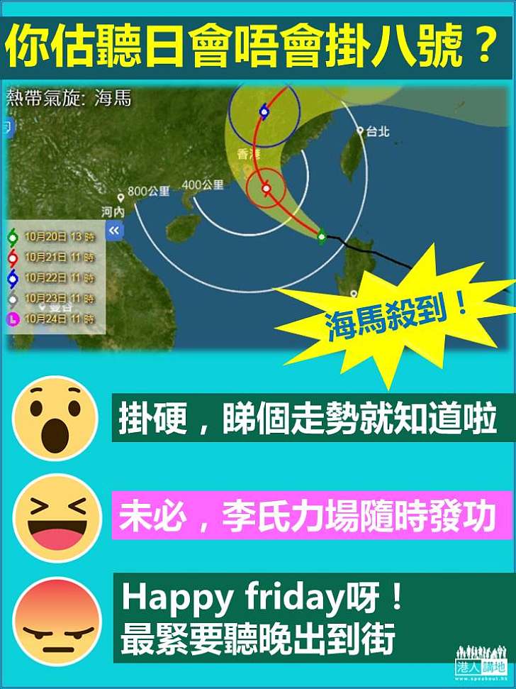 天文台：強颱風逐漸逼近 今晚考慮改發三號強風信號