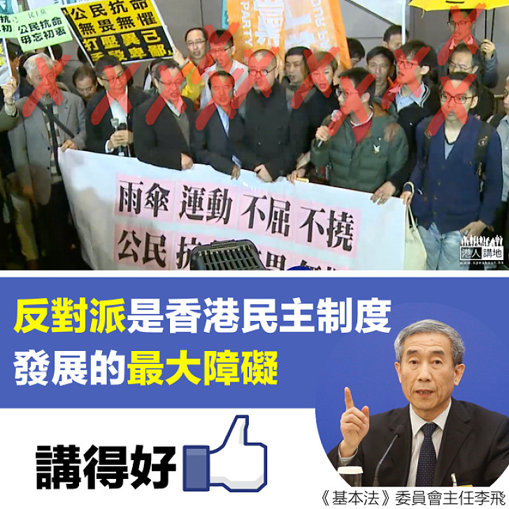 【直斥其非】李飛：反對派是香港民主制度發展的最大障礙
