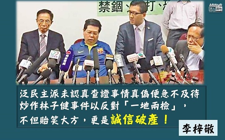 泛民應就林子健事件承擔政治責任 