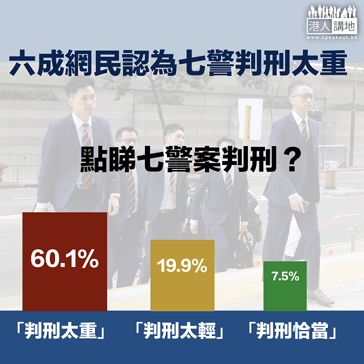 【投票總結】網民認為七警判刑太重