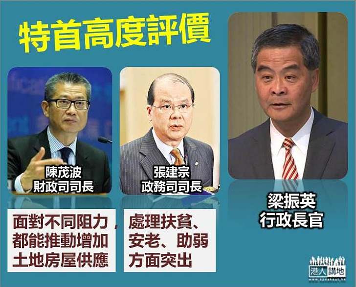 梁振英:張建宗及陳茂波過去四年的工作有政績