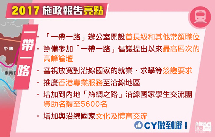 【施政報告亮點】「一帶一路」